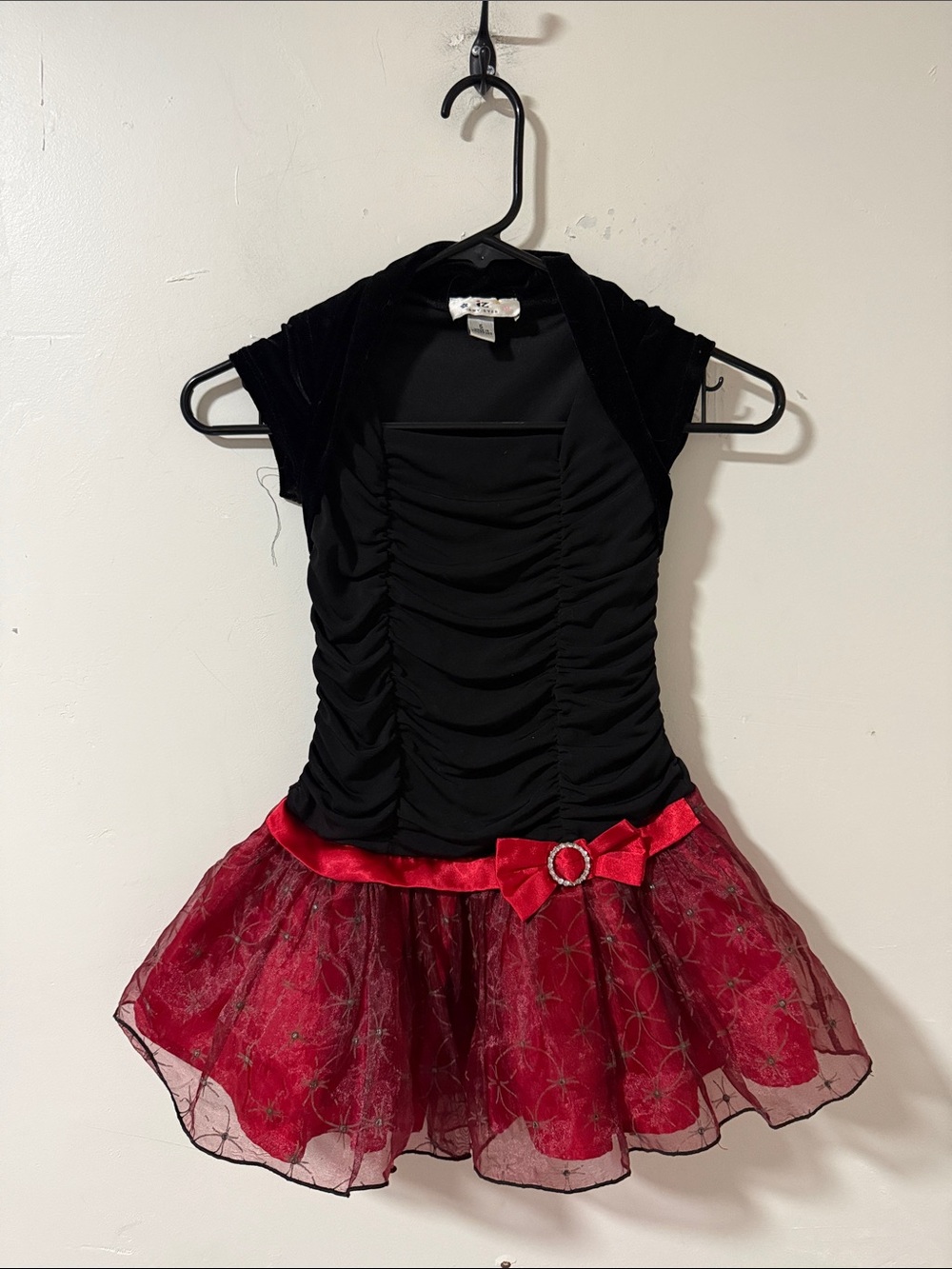 Iz Byer Black and Red Holiday Tutu Dress